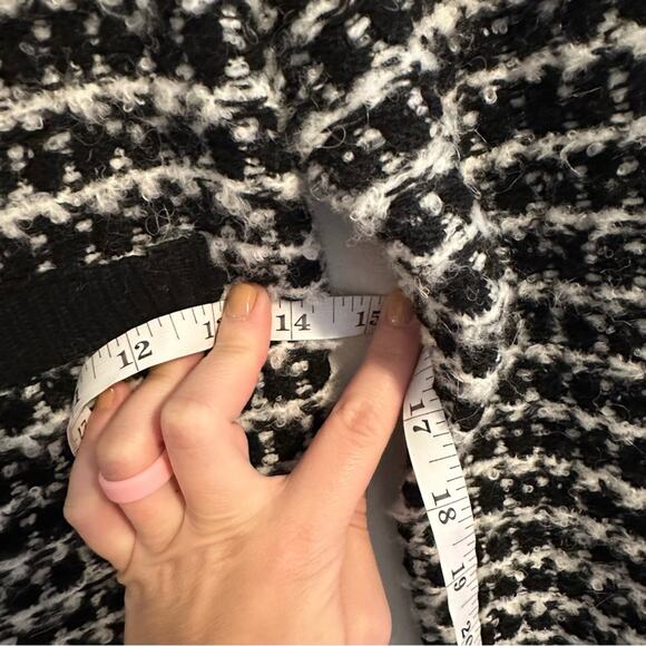 Sea New York Black White Textured Knit Button Front Cardigan Jacket XS - Picture 8 of 10